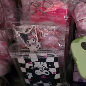 Kids Clear Pink Character Card Holder with Strap